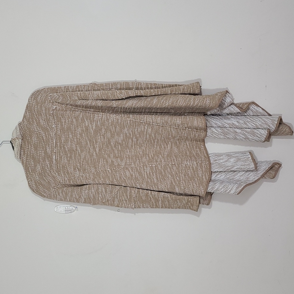 Free People In The Loop Waterfall Cardigan Oversize tweed Knit Beaige Size S - Picture 4 of 10